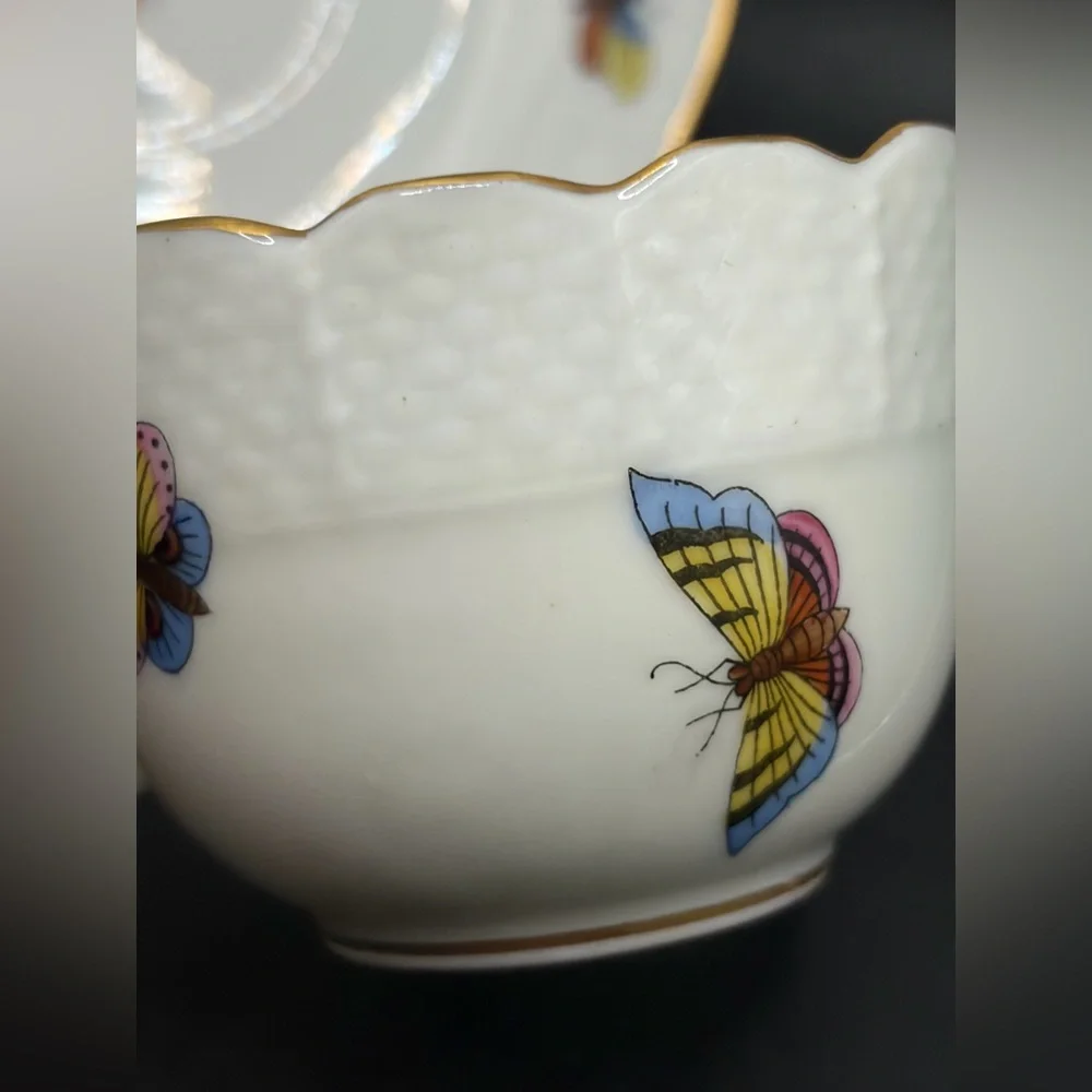 Herend Hungary Vintage Hand Painted Rothschild Bird Porcelain Teacup & Saucer